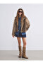 Xsidebej Mock Neck Women Faux Fur Coat - 2