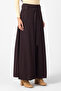 Belt Detailed Wide Leg Winter Woolen Trousers - 5