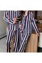 Couple Matching Pajamas Set Striped Long Sleeve Shirt and Pants Sleepwear Soft-Men L -Woman M-MG05 - 5
