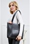 Black Color Synthetic Leather Women's Shoulder Bag - 4