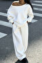 Women's Off-Shoulder Soft Basic Sweat Tracksuit Set