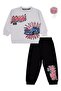 Racing Printed Tracksuit Set for 2-5 Years Old - Gray - 3