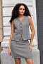 Women's Tweed Houndstooth Crew Neck Vest-Black Houndstooth