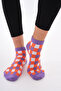 Checkered (Seamless) Cotton Breathable Anti-Sweat Women's Socks - 2