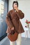 Premium Belted Double-Breasted Collar Felt Coat – Brown - 2