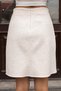 Women's Thick Stretchy Fabric High Waist Above Knee Bell Skirt-Cream - 6