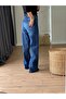 High Waist Wide Leg Pants Blue - 7