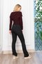 Women's Winter Burgundy Madonna Collar Zippered Knitwear Short Cardigan Stylish Daily Comfortable 34256 - 4