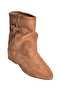 V380518102 Tan Suede Flat Sole Zipper Detailed Women's Boots - 7