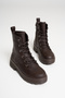 Short Boots Emerald Lace-Up and Zipper Detailed Waterproof Orthopedic Sole Stylish Women's Boots & Booties