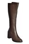 V468213103 Brown Genuine Leather Thick Heeled Women's Boots - 5