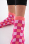 Checkered (Seamless) Cotton Breathable Anti-Sweat Women's Socks - 6