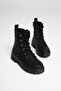 Short Boots Emerald Lace-Up and Zipper Detailed Waterproof Orthopedic Sole Stylish Women's Boots & Booties