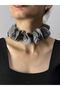 Beaded Women's Necklace with Tulle Tie - 4