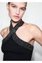 Shiny Halter Neck Blouse - 8