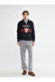 Xside Black Mock Neck Printed Harvard Printed Men's Sweatshirt - 2