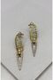 Steel Zircon Stone Triangle Earrings - 4