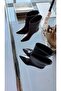 Black Skin Leather Women's Short Heeled Boots - 4