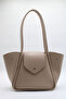 Women's Beige Large Size Expandable Multi-Purpose Hand and Shoulder Bag with Long Handle - 2