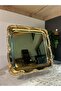6 Pieces Rose Stripe Gold Square Metal Coffee Presentation Tray - 2