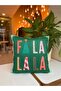 Fa La La La Written Christmas-Themed Double-Sided Suede Throw Pillow Cover - Christmas Throw Pillow Cover - 3