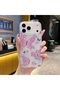 iPhone 13 (6.1) Compatible Glittery Look Flowers Patterned Stylish Case