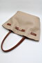 Women's Beige-Tan Large Size Faux Leather Magnet Closure Long Strap Hand and Shoulder Bag - 6