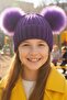 Girl's 6 - 14 Years Old Corded Fabric Beret with Pompom Children's Beret - 2