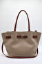 Women's Beige-Tan Large Size Faux Leather Magnet Closure Long Strap Hand and Shoulder Bag