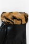 Vegan Leather Women's Gloves – Stylish Zebra Wrist Detail, Warm Winter Model Modern Urban Style - 5