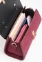 Women's Burgundy Freesia Suede Design Snap Closure Handbag and Shoulder Bag - 5