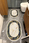 Water Resistant Digital Printed Bath Mat Set with Non-Slip Base