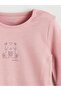 Heart and Teddy Bear Printed Girls' Long Sleeve Snap-On Bodysuit 2-Piece (W5) - 6