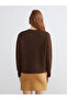 Brown Dog Patterned Oversized Women's Knitwear Sweater - 4