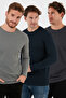 قميص قطني برقبة دائرية قصة ضيقة باسيك 3-pack سويت للرجال SWEAT 5905073S3