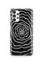 Samsung Galaxy A53 Compatible Black and White Star Pattern Transparent Phone Case