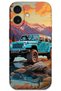 حافظة هاتف بنمط سيارة متوافقة مع هاتف iPhone 16 Plus + واقي شاشة - 5758