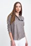 Women's Yumoş Jacket Broş Belt Buckled Laser Cut Long Sleeve 700-2976275 - 5