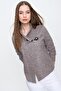 Women's Yumoş Jacket Broş Belt Buckled Laser Cut Long Sleeve 700-2976275 - 6