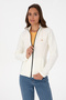 Women's Cream Zippered Mock Neck Collar Fleece Sweatshirt 50316729-VR256