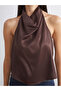 Özmarka New Season Halter Neck Satin Blouse - 3
