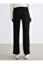 Black Women's Trousers with Elastic Waist and Stones - 4