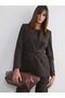 Alita City Lcw Vision Brown Striped Standard & Regular Women's Blazer Jacket with a Difference