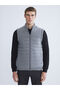 Gray Standard Fit Mock Neck Men's Knitwear Vest