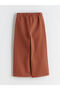 Alita City Lcw Kids Brown Gabardine Plain Standard & Regular Wide Leg Girls' Trousers - 4
