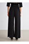 Wide Leg Women's Trousers with Elastic Waist - 4