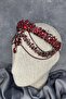 Burgundy hera forehead dangle bridal henna crown hair accessory - 2
