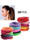 20 Pcs Hair Ties Elastic Hair Bands Ponytail Colorful - 2