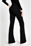 Eftelya Black Flared Comfort Jeans High Waist Trousers - 2