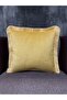 Imported Silk Velvet Yellow Color Tuffed Cushion Cover 43X43Cm - 2